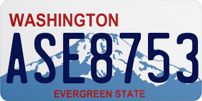 WA license plate ASE8753