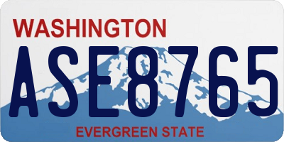 WA license plate ASE8765