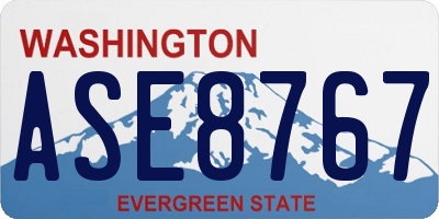 WA license plate ASE8767