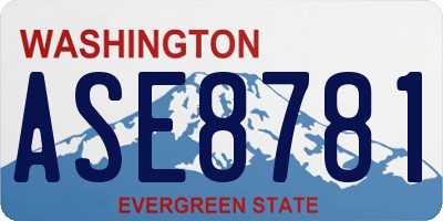 WA license plate ASE8781