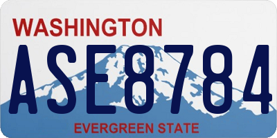 WA license plate ASE8784