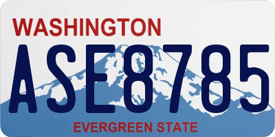 WA license plate ASE8785
