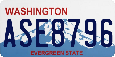 WA license plate ASE8796