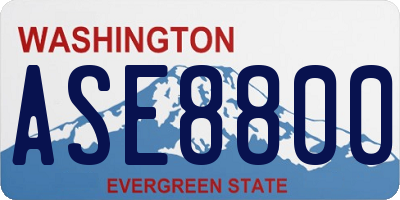 WA license plate ASE8800
