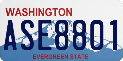WA license plate ASE8801