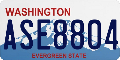 WA license plate ASE8804