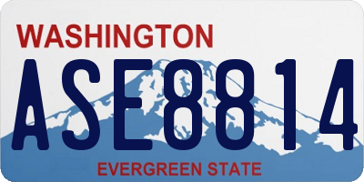 WA license plate ASE8814