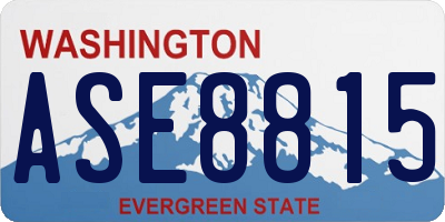 WA license plate ASE8815