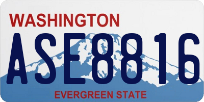 WA license plate ASE8816