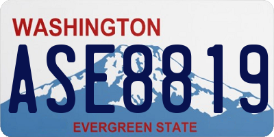 WA license plate ASE8819
