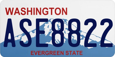 WA license plate ASE8822