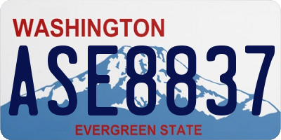 WA license plate ASE8837