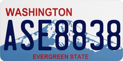 WA license plate ASE8838
