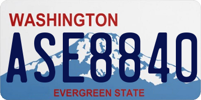 WA license plate ASE8840