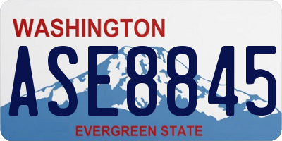 WA license plate ASE8845