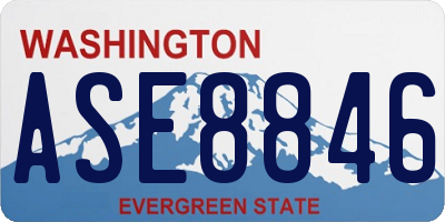WA license plate ASE8846