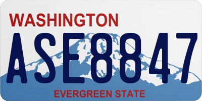WA license plate ASE8847