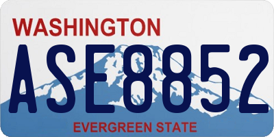 WA license plate ASE8852