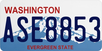 WA license plate ASE8853