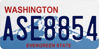 WA license plate ASE8854
