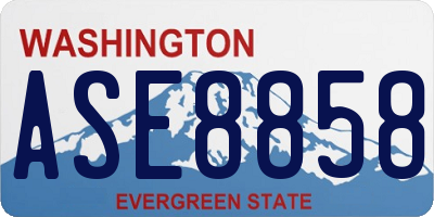 WA license plate ASE8858