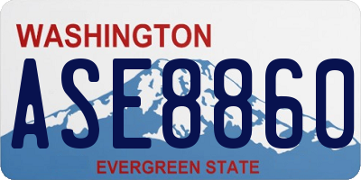 WA license plate ASE8860