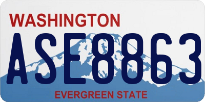 WA license plate ASE8863