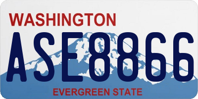 WA license plate ASE8866