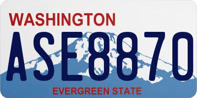 WA license plate ASE8870