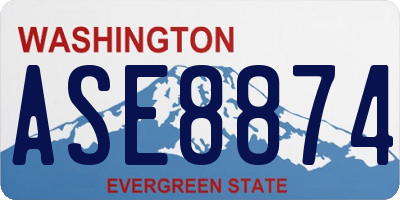 WA license plate ASE8874
