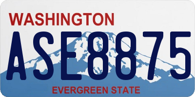 WA license plate ASE8875