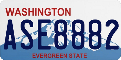WA license plate ASE8882