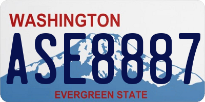 WA license plate ASE8887