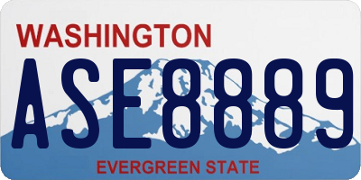 WA license plate ASE8889