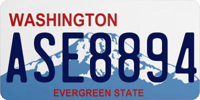 WA license plate ASE8894