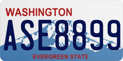 WA license plate ASE8899