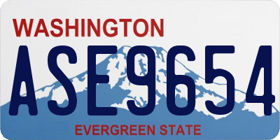 WA license plate ASE9654
