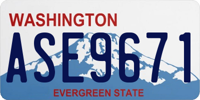 WA license plate ASE9671