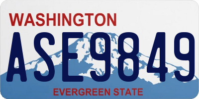 WA license plate ASE9849