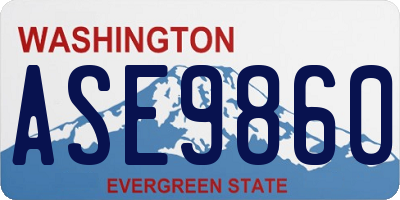 WA license plate ASE9860