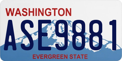 WA license plate ASE9881