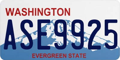 WA license plate ASE9925