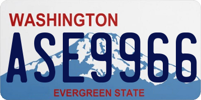 WA license plate ASE9966