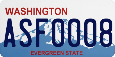 WA license plate ASF0008