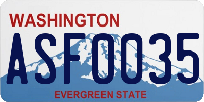 WA license plate ASF0035