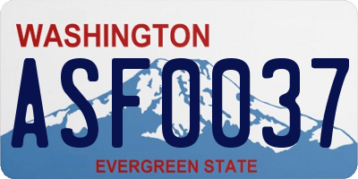 WA license plate ASF0037