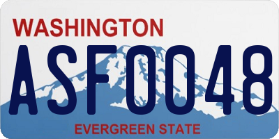 WA license plate ASF0048