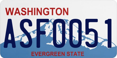WA license plate ASF0051