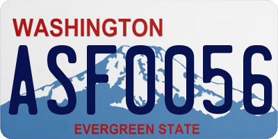WA license plate ASF0056