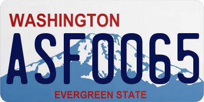 WA license plate ASF0065